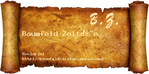 Baumfeld Zoltán névjegykártya